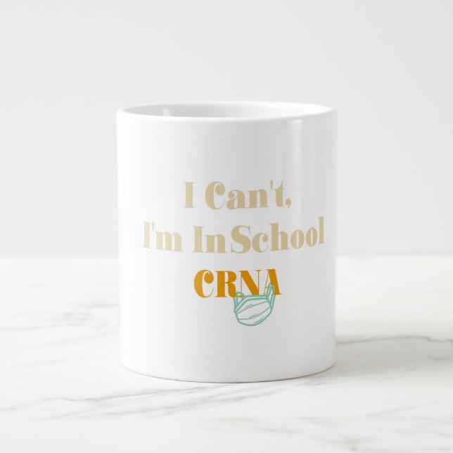 Grande Tasse Je ne peux pas, je suis à l'école Crna (Devant)