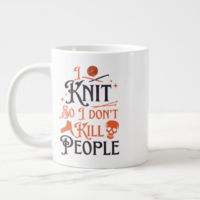 Grande Tasse Je ne tue pas les gens, Tricot Lovers Co (Gauche)