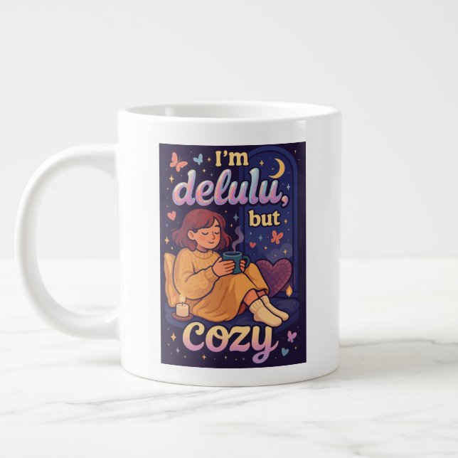 Grande Tasse Je suis delulu, mais confortable 2 (Gauche)