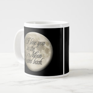 Grande Tasse Je t'aime sur la lune et le dos Lunaire réaliste