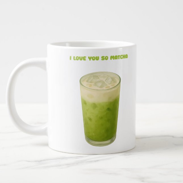 GRANDE TASSE JE T'AIME TELLEMENT MATCHA, MATCHA VERT THÉ AMOUR (Gauche)