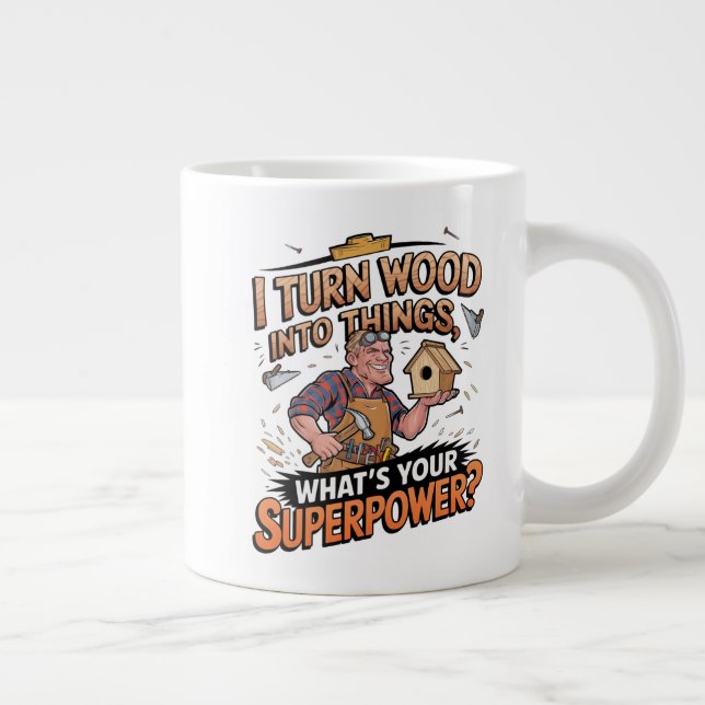 Grande Tasse Je Transforme Le Bois En Choses - Cadeau Unique Po (Droite)