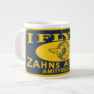 Grande Tasse "Je vole à l'aéroport de Zahns" Plaque de licence 