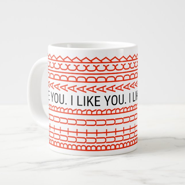 Grande Tasse JE VOUS AIME MAIS Message caché Drôle Subliminal M (Devant gauche)