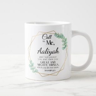Grande Tasse Jérémie 33:3 Appel à moi Eucalyptus Personnaliser