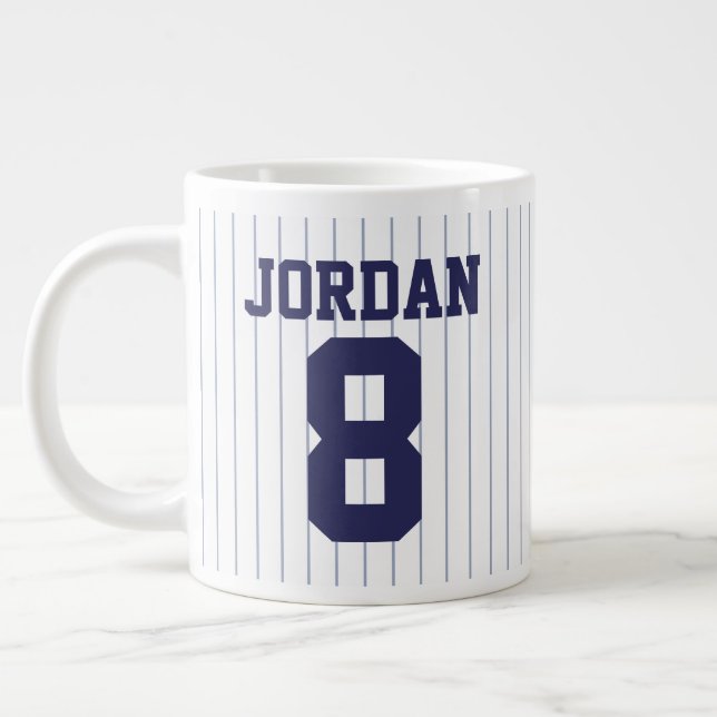 Grande Tasse Jersey de baseball avec nom et numéro personnalisé (Gauche)
