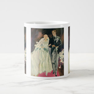 Grande Tasse Jeunes mariés de mariage vintage, heureuse mariée 