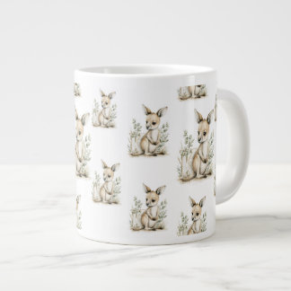Grande Tasse Joli alphabet d'animaux bébé en aquarelle Kangouro