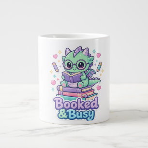 Grande Tasse Joli Dragon Bébé Occupé à Lire un Livre Café