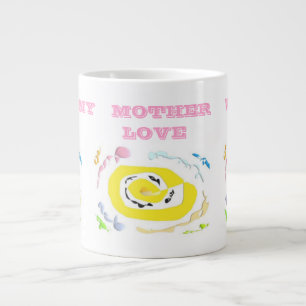 Grande Tasse Joli joli type de fleur jaune motif