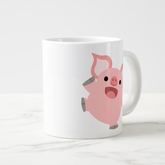 Grande Tasse Jolie caricature Cochon (Devant droit)