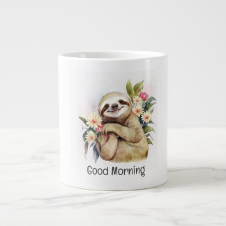 Grande Tasse Jolie fleur souriante - Bonjour