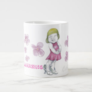 Grande Tasse Jolie petite fille jouant à se déguiser