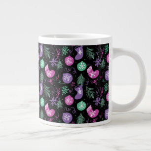 Grande Tasse Jolis gribouillages de Noël flocons de neige chaus