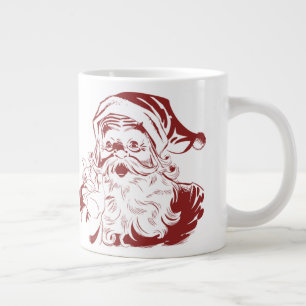 Grande Tasse Jolly Santa Claus dans Red Fun Retro Joyeux Noël