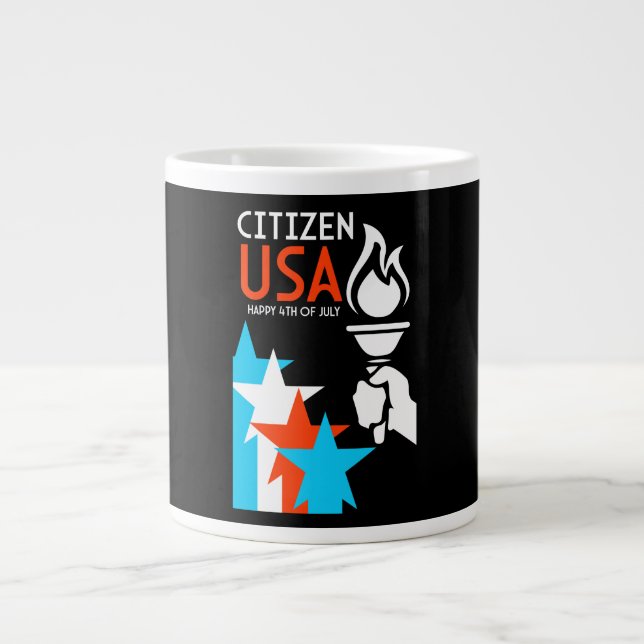 Grande Tasse Jour de l'indépendance américaine (Devant)