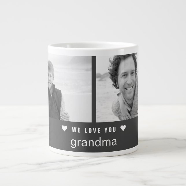 Grande Tasse Jour des grands-parents moderne Photo noir et blan (Devant)