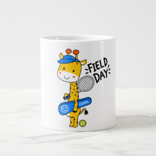 Grande Tasse Journée de terrain de tennis de la girafe mignonne