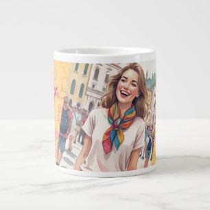 Grande Tasse Joyeuses vacances de femmes à Rome, Italie,
