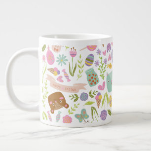 Grande Tasse Joyeux Bunny de Pâques modèle floral