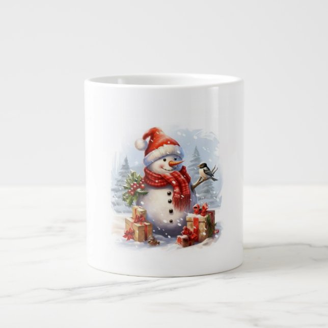 Grande Tasse Joyeux Noël du Snowman (Devant)