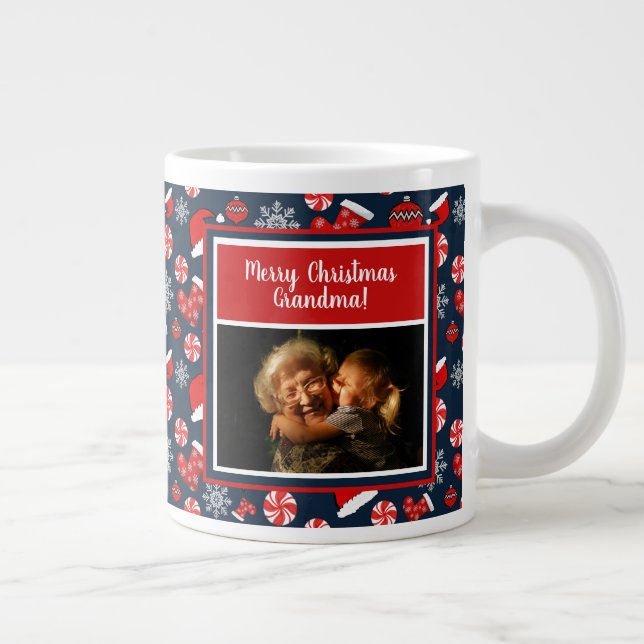 Grande Tasse Joyeux Noël grand-mère Photo Motif de vacances (Droite)