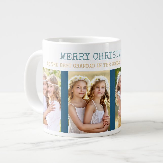 Grande Tasse Joyeux Noël Meilleur Grand-Père du monde 4 photos (Devant gauche)