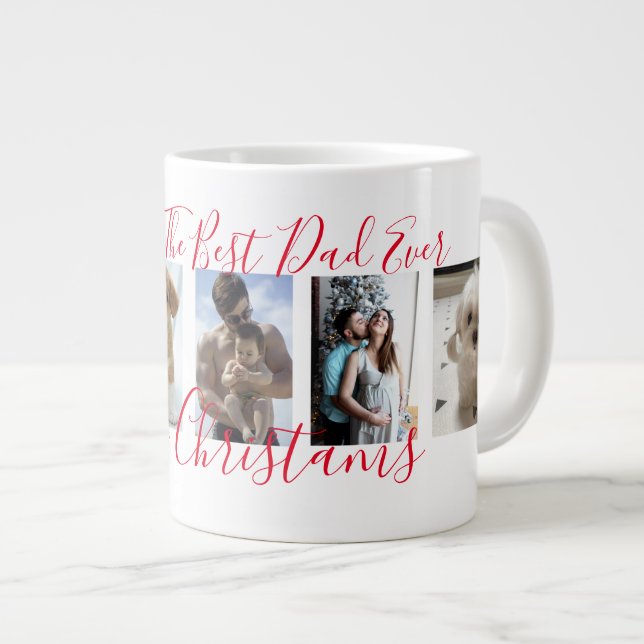 Grande Tasse Joyeux Noël Meilleur papa Ever 5 photo Collage (Devant droit)