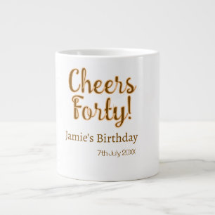 Grande Tasse Joyeux quarantième anniversaire orange marron call