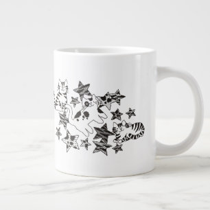 Grande Tasse Kitty Chats et étoiles dans l'espace