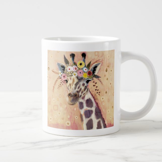 Grande Tasse Klimt Giraffe | Orné De Fleurs (Droite)