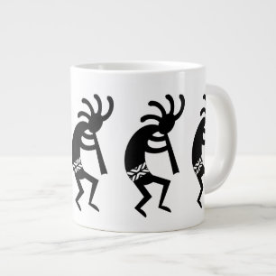 Grande Tasse Kokopelli Noir Et Blanc Sud-Ouest