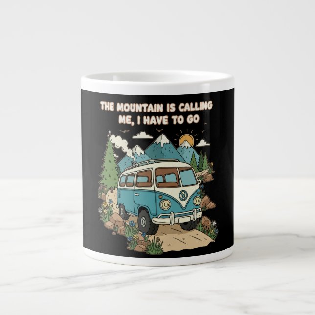 Grande Tasse La montagne appelle Camping-car rétro Nature (Devant)