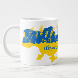 Grande Tasse La typographie ukrainienne et l'oreille au blé sur