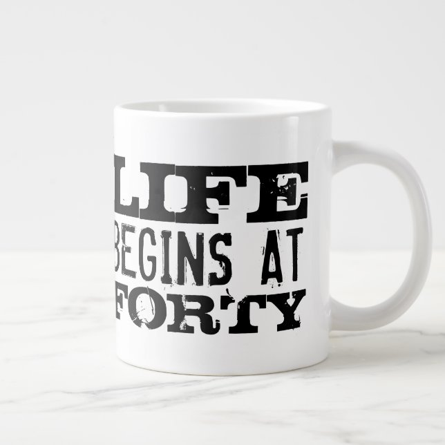 Grande Tasse La vie commence à 40 drôles 40e anniversaire grand (Droite)