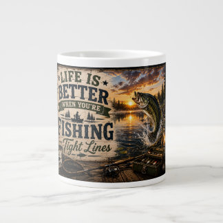 Grande Tasse La vie est meilleure quand on pêche – Conception d