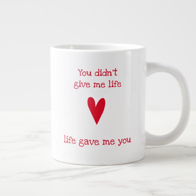 Grande Tasse La vie m'a donné | Coeur rouge - Mer à vapeur (Droite)