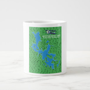 Grande Tasse Lac Moosehead, carte du comté de Piscataquis Giant