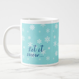 Grande Tasse Laissez tomber la neige... Beau motif de flocon de