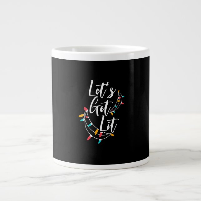 Grande Tasse Laissons-nous illuminer les lumières de Noël Jour  (Devant)