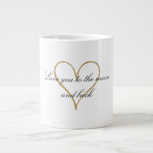 Grande Tasse L'amour du coeur de la Parties scintillant d'or