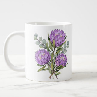 Grande Tasse Lavender Protea Botanical Watercolor