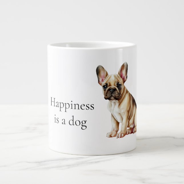 Grande Tasse Le bonheur est un chien (Devant)