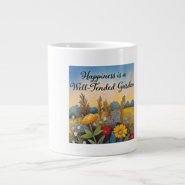 Grande Tasse Le bonheur est un jardin bien entretenu (Devant)