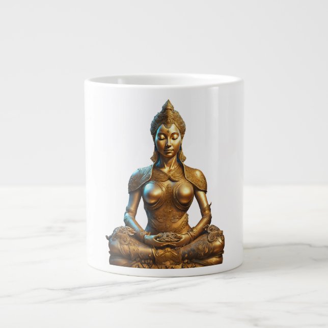 Grande Tasse Le cadeau de Buddha Méditation Zen Gold Religion I (Devant)