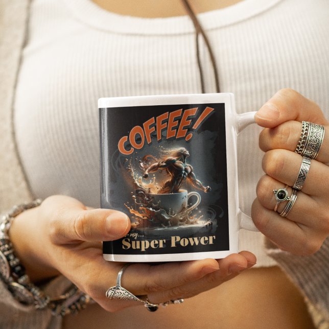 Grande Tasse Le café est ma super puissance (Créateur téléchargé)
