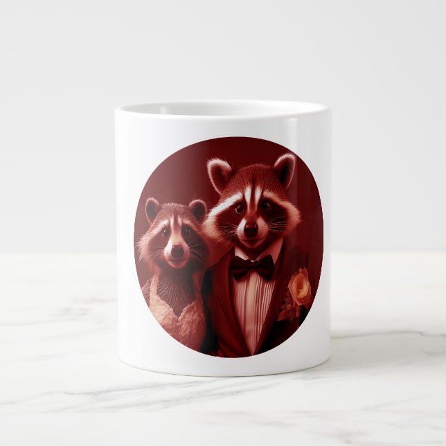 Grande Tasse Le joyeux couple Mr & Mrs Racoon (Devant)