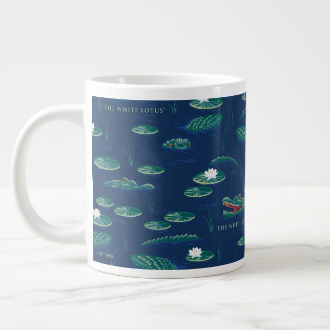 Grande Tasse Le Motif de la lagune du Lotus Alligator blanc (Gauche)