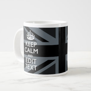 Grande Tasse Le noir gras garde ton texte calme Union Jack