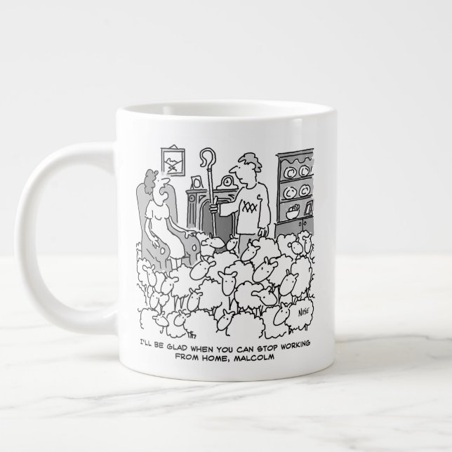 Grande Tasse L'éleveur de moutons travaille de chez lui avec se (Gauche)